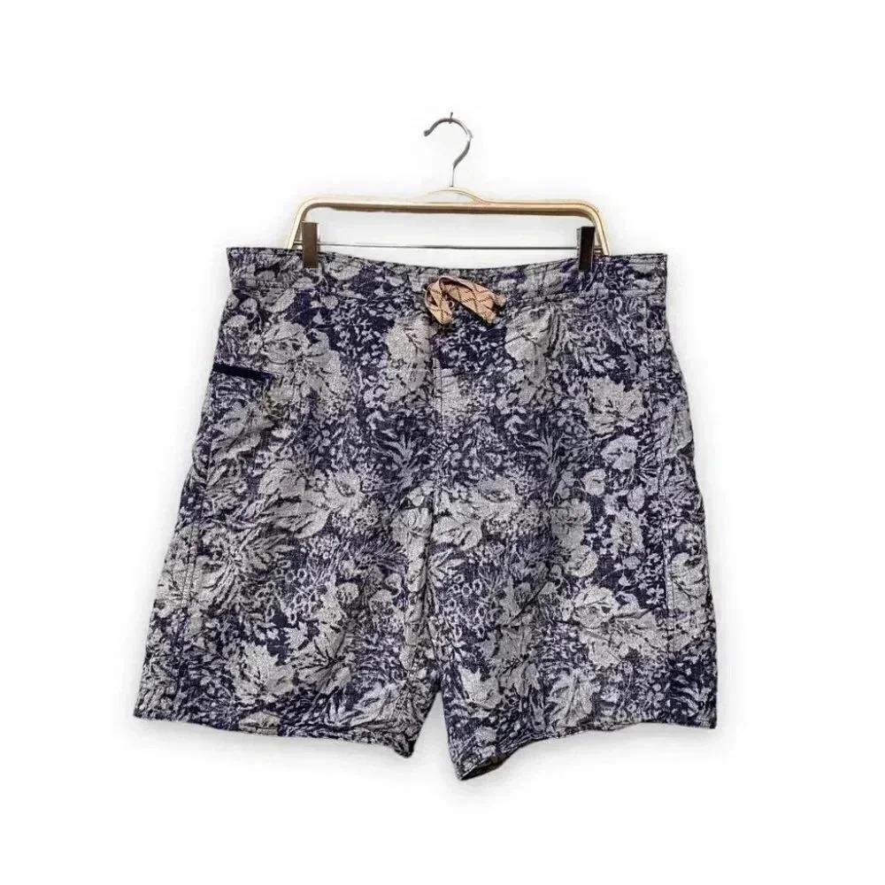 Patagonia Men's Floral Board Shorts Nylon Blue Patterned Size XL